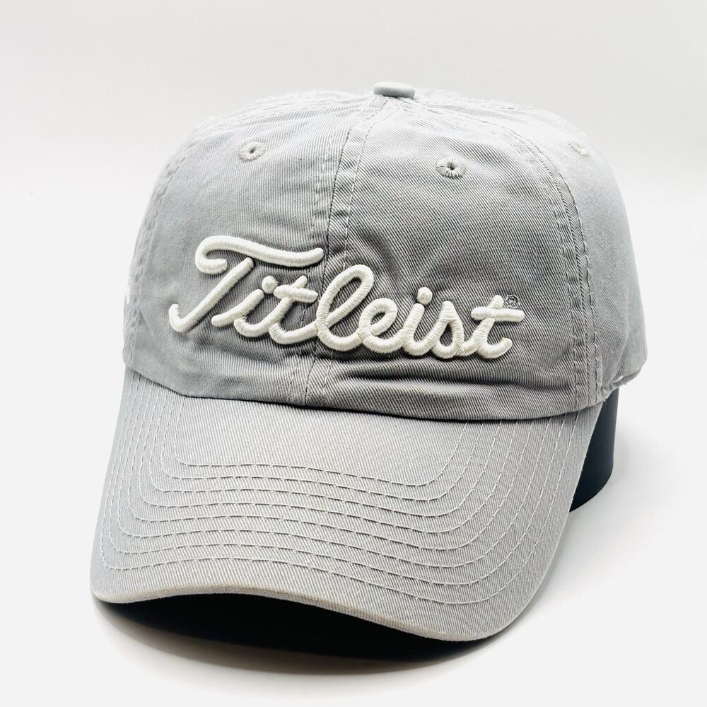 Titleist Hat Cap Adjustable Gray Embroidered Golf Casual Outdoors Strapback Golf
